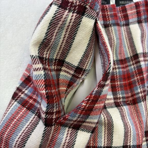 J.CREW Tapered-Leg Wool Pants Tartan Plaid White/Red Womens Size 2T TALL - Picture 10 of 16